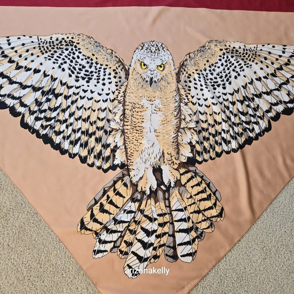 *HUGE* Silk Owl Scarf Wrap Shawl